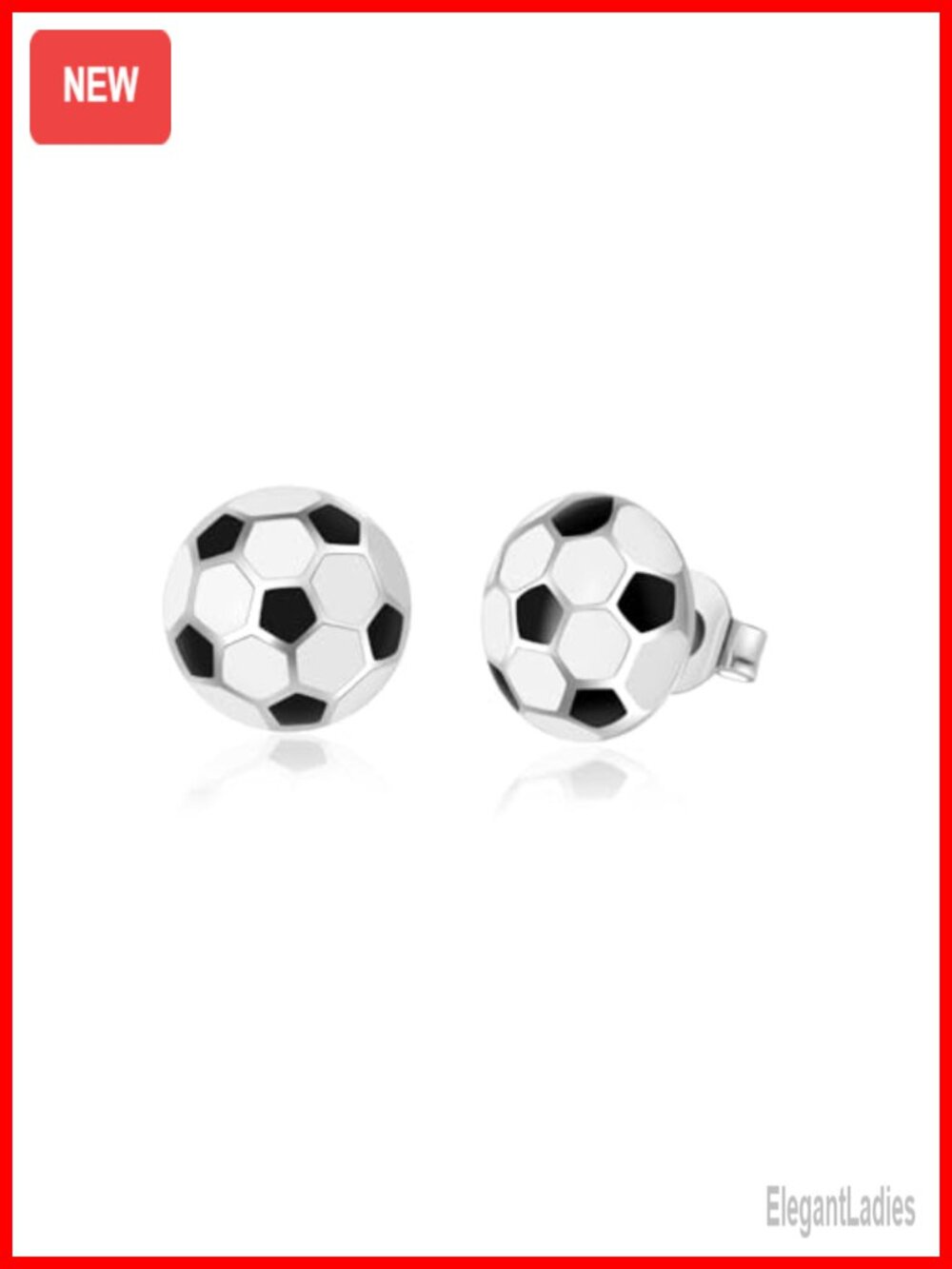 925 Sterling Silver Soccer Stud Earrings Hypoallergenic Sports Jewelry